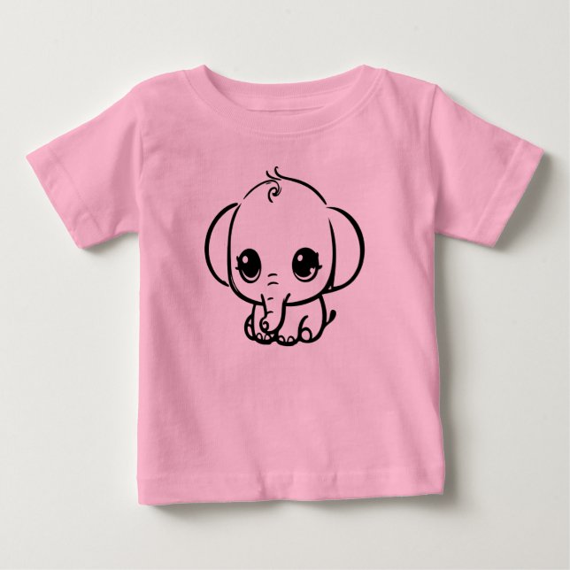 Niedlich Baby Elephant T-shirt (Vorderseite)
