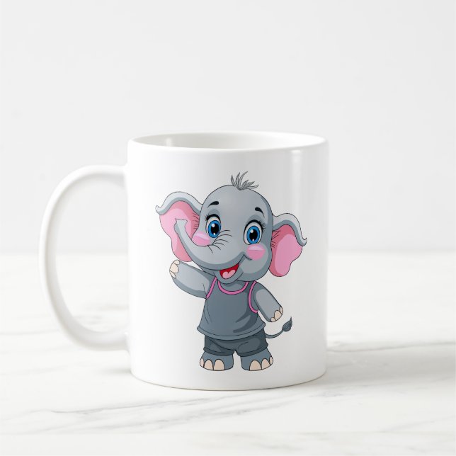 Niedlich Baby Elephant Tasse (Links)
