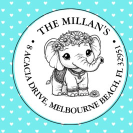 Niedlich Baby Elephant Theme Permastempel