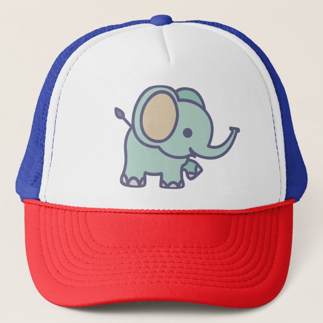 Niedlich Baby Elephant Truckerkappe (Vorderseite)