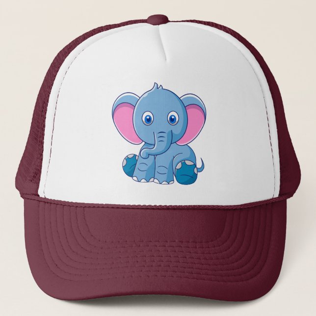 Niedlich Baby Elephant Truckerkappe (Vorderseite)