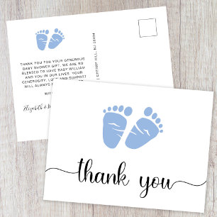 Niedlich Baby Feet Boy Dusche Vielen Dank Postkarte