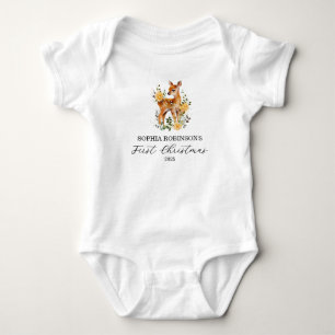 Niedlich Baby First Christmas Blumenschmuck Modern Strampler