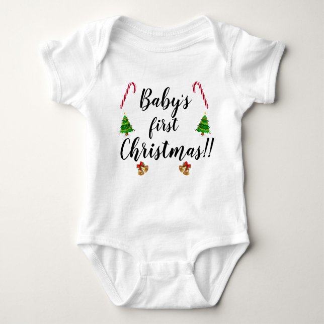 Niedlich Baby First Christmas Shirt (Vorderseite)
