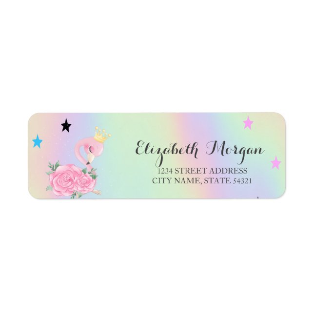 Niedlich Baby Flamingo, Stars, Holografie (Vorne)