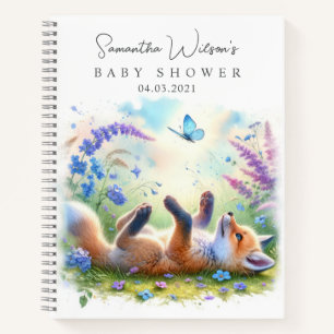 Niedlich Baby Fox Babydusche Gästebuch Notizbuch
