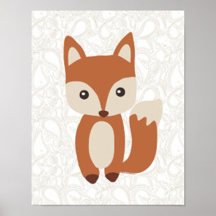 Niedlich Baby Fox Poster