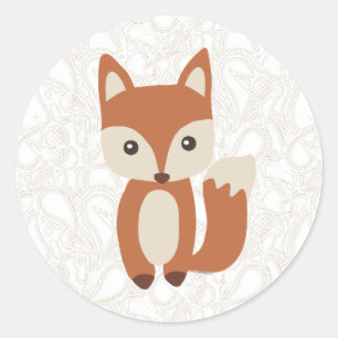 Niedlich Baby Fox Runder Aufkleber