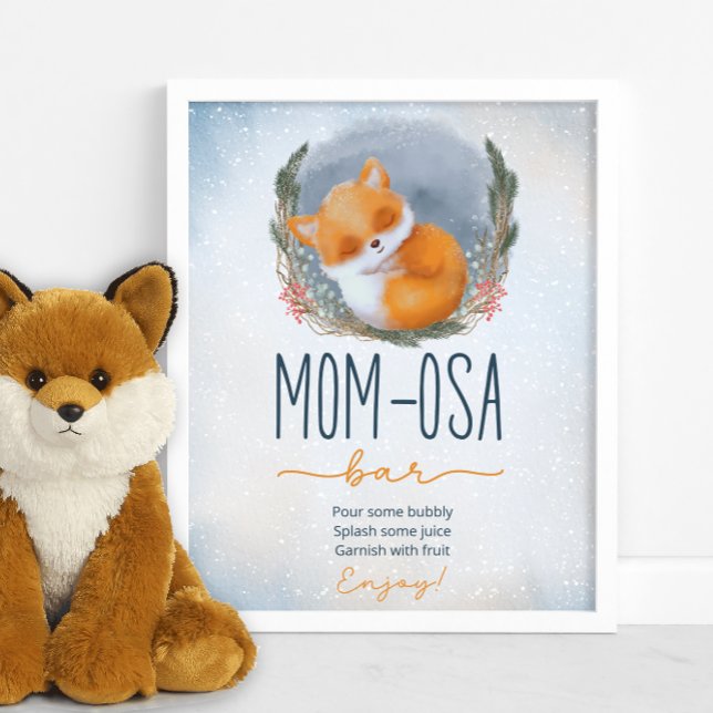 Niedlich Baby Fox Snowly Winter Mama-osa Bar Poster (Von Creator hochgeladen)
