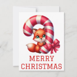 Niedlich Baby Fox Weihnachtskarte Feiertagskarte