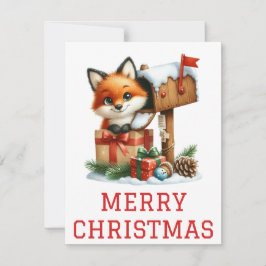 Niedlich Baby Fox Weihnachtskarte Feiertagskarte