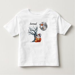 Niedlich Baby Ghosts Halloween Scene - Mit Monogra Kleinkind T-shirt