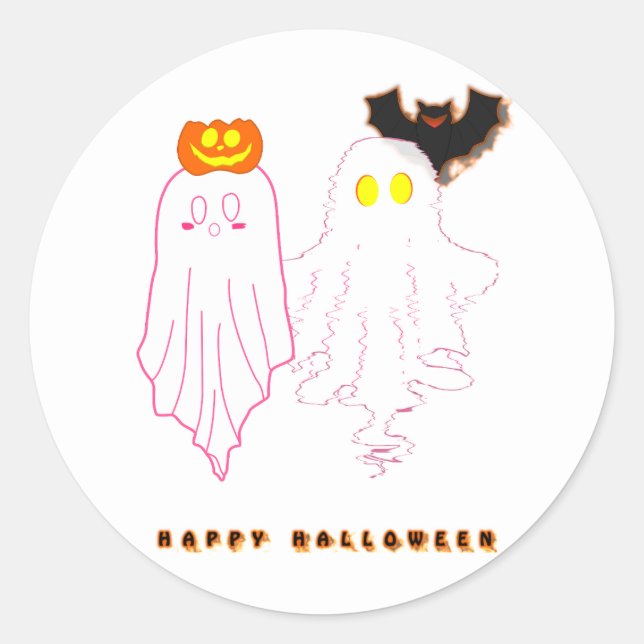 Niedlich Baby Ghosts Halloween Sticker (Vorderseite)