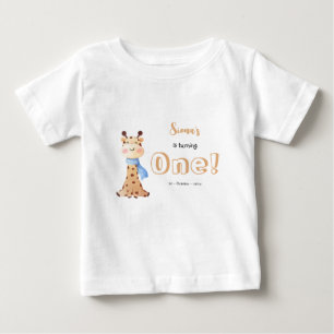 Niedlich Baby Giraffe 1. Geburtstag Baby T - Shirt