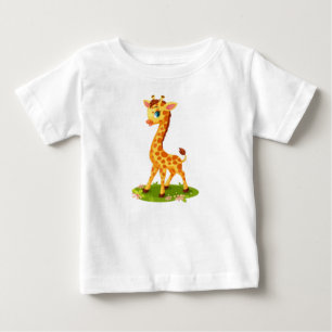 Niedlich Baby Giraffe Cartoon T-shirt