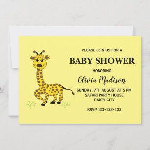 Niedlich Baby Giraffe Girl Babydusche Einladung