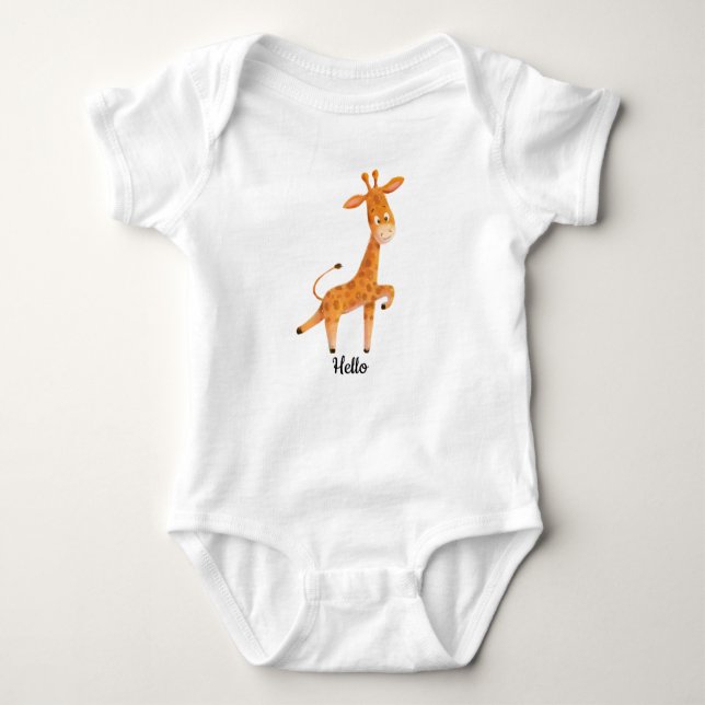Niedlich Baby Giraffe Graphic Kleinkind Baby Strampler (Vorderseite)