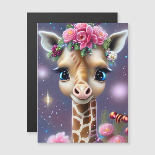 Niedlich Baby Giraffe Graphic Magnetkarte (Vorne/Hinten)