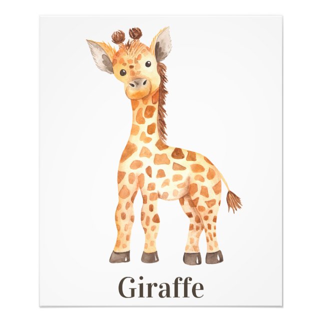 Niedlich Baby Giraffe Jungle Safari Afrikanisches  Fotodruck (Vorne)