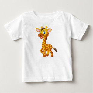 Niedlich Baby Giraffe Lächeln Cartoon T-shirt