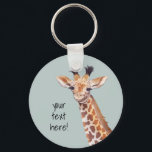 Niedlich Baby Giraffe Personalisiert Schlüsselanhänger<br><div class="desc">niedliche Babygiraffe personalisierter Schlüsselanhänger. Original-Kunstwerk von Komila Y.</div>