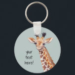 Niedlich Baby Giraffe Personalisiert Schlüsselanhänger<br><div class="desc">niedliche Babygiraffe personalisierter Schlüsselanhänger. Original-Kunstwerk von Komila Y.</div>
