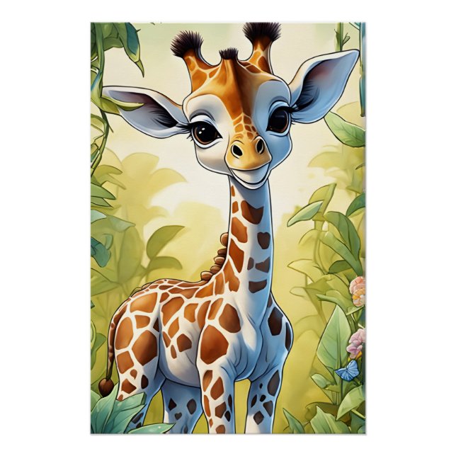 Niedlich Baby Giraffe Poster (Vorderseite)
