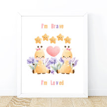 Niedlich Baby Giraffe Poster | Ich bin tapfer - ic