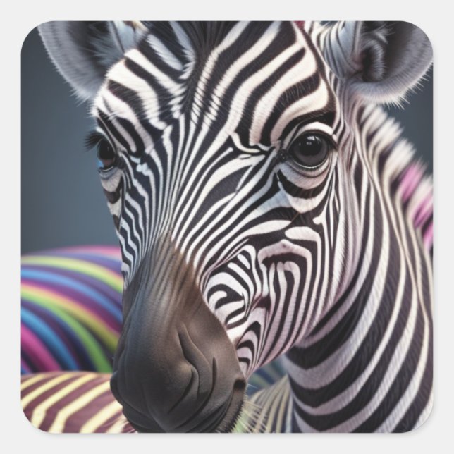 Niedlich Baby Giraffe Quadratischer Aufkleber (Vorderseite)