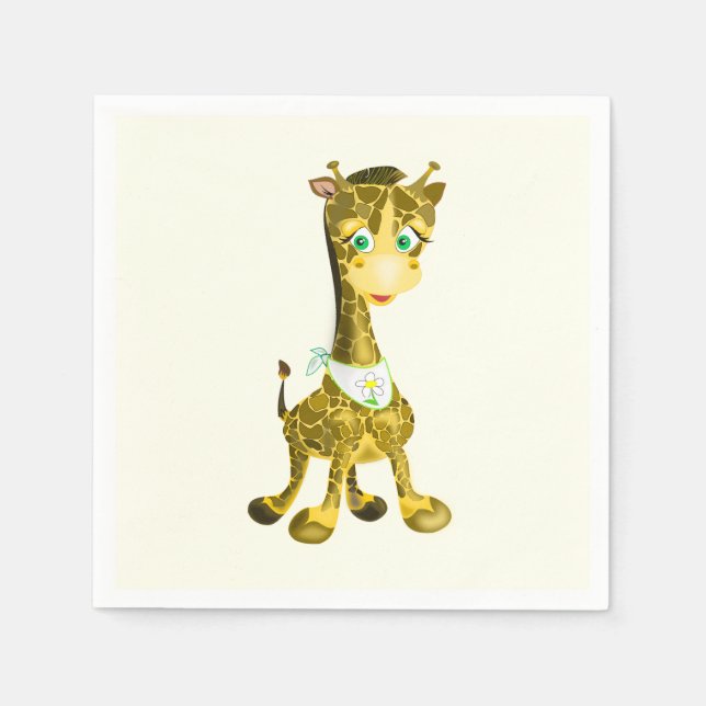 Niedlich Baby Giraffe Serviette (Vorderseite)