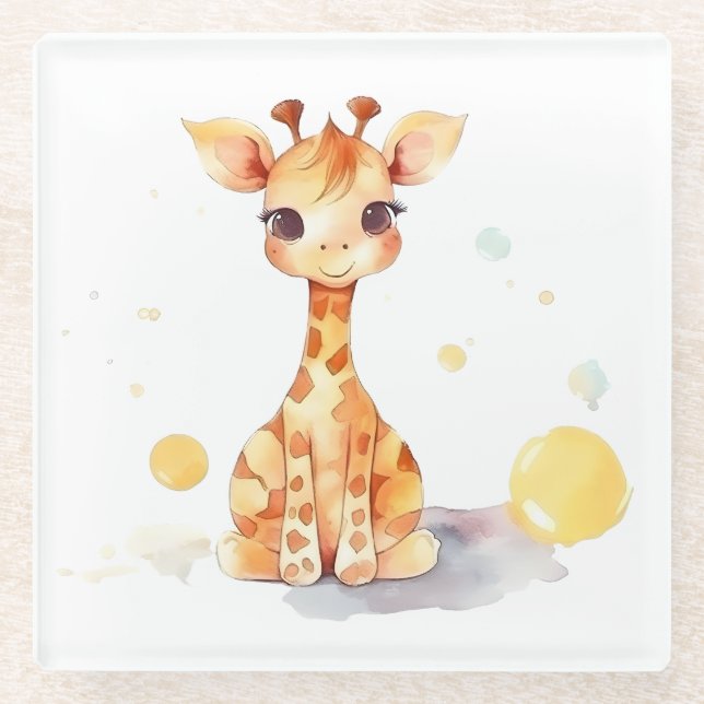 Niedlich Baby Giraffe Untersetzer (Vorderseite)