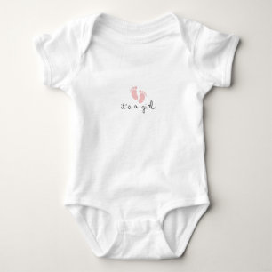 Niedlich Baby Girl Bodysuit mit Footprints T - Shi Strampler