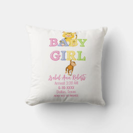 Niedlich Baby Girl Cheetah Monkey Jungle Keepake Kissen