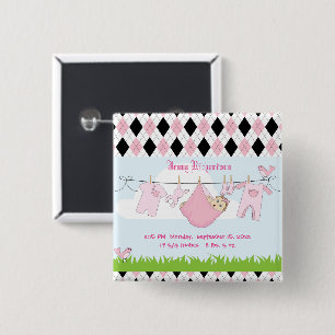 Niedlich Baby Girl Clothes Line Button