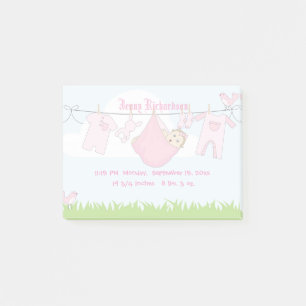Niedlich Baby Girl Clothes Line Post-it Klebezettel