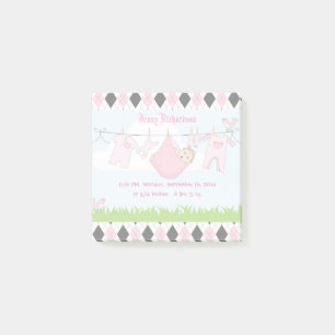 Niedlich Baby Girl Clothes Line Post-it Klebezettel