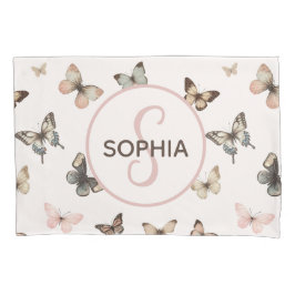 Niedlich Baby Girl Custom Monogram Butterfly Muste Kissenbezug