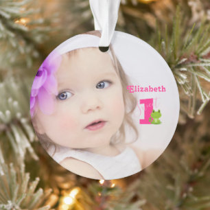 Niedlich Baby Girl Foto 1 Jahr Ornament