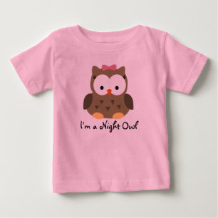 Niedlich Baby Girl Night Owl T - Shirt