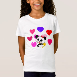 Niedlich Baby Girl Panda Regenbogen Liebe Herz T-S T-Shirt
