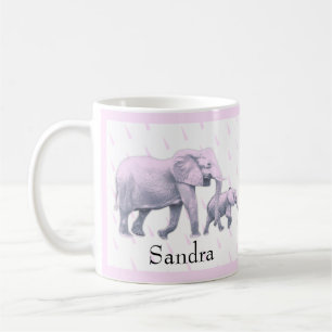 Niedlich Baby Girl pink blau Elephants Babydusche Kaffeetasse