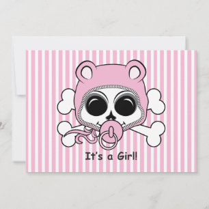 Niedlich Baby Girl Skull Ankündigung