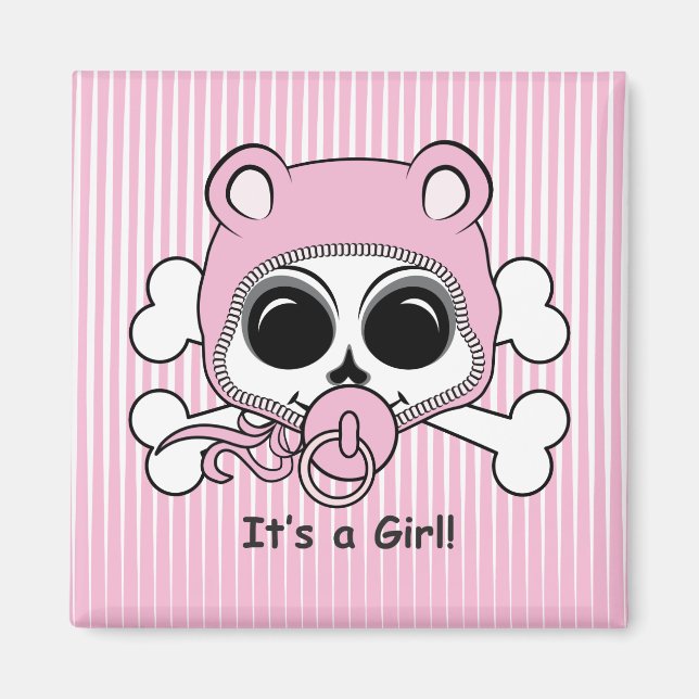 Niedlich Baby Girl Skull Magnet (Vorne)