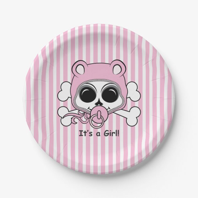 Niedlich Baby Girl Skull Pappteller (Vorderseite)