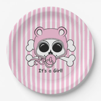 Niedlich Baby Girl Skull Pappteller