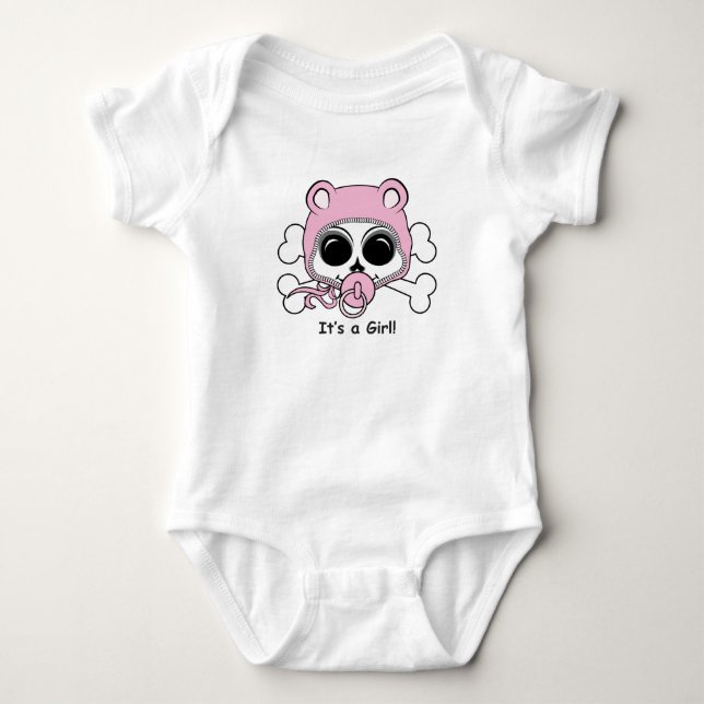 Niedlich Baby Girl Skull Strampler (Vorderseite)
