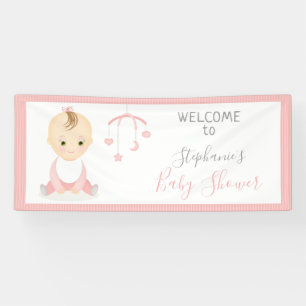 Niedlich Baby Girl und ihre Babydusche Banner