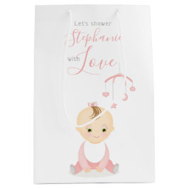 Niedlich Baby Girl und ihre Babydusche Mittlere Geschenktüte