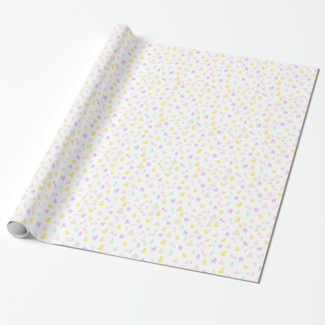 Niedlich Baby Girl Wrapping Paper Geschenkpapier (Ungerollt)