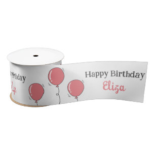 Niedlich Baby Girl's Birthday Pink Ballon Custom Satinband